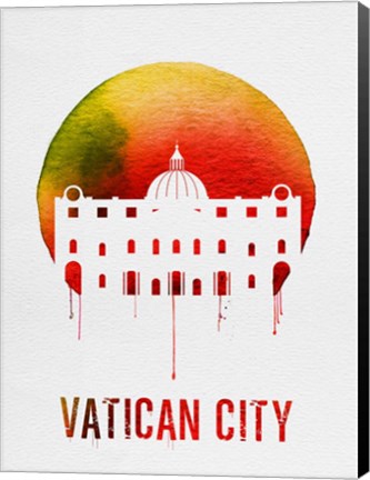 Framed Vatican City Landmark Red Print