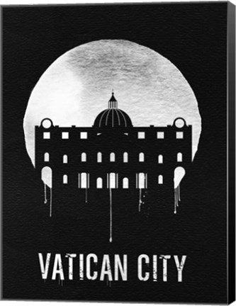 Framed Vatican City Landmark Black Print