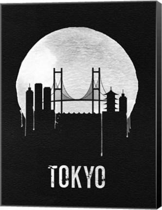 Framed Tokyo Skyline Black Print