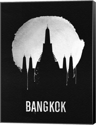 Framed Bangkok Landmark Black Print