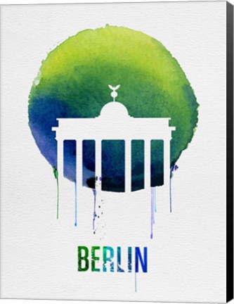 Framed Berlin Landmark Blue Print