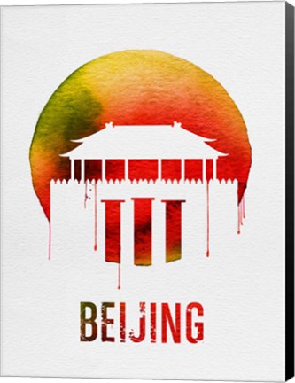 Framed Beijing Landmark Red Print