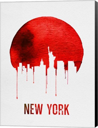 Framed New York Skyline Red Print