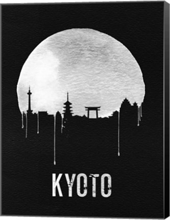 Framed Kyoto Skyline Black Print