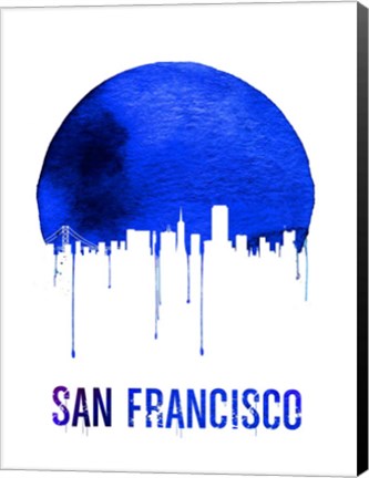 Framed San Francisco Skyline Blue Print
