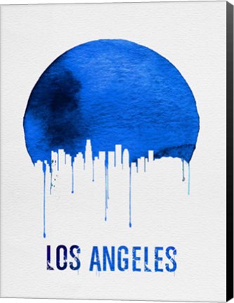 Framed Los Angeles Skyline Blue Print