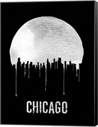 Framed Chicago Skyline Black Print