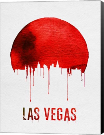 Framed Las Vegas Skyline Red Print