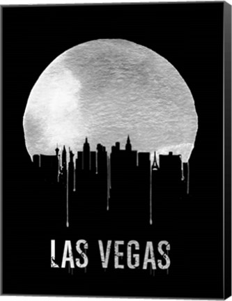 Framed Las Vegas Skyline Black Print