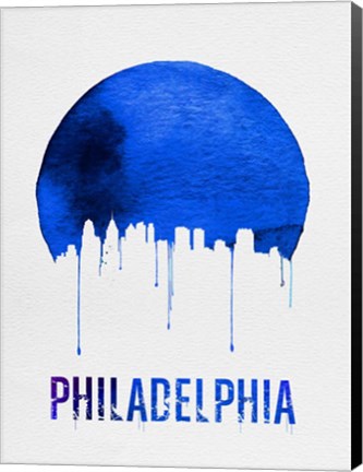 Framed Philadelphia Skyline Blue Print
