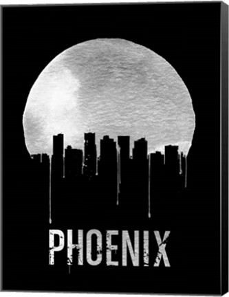 Framed Phoenix Skyline Black Print