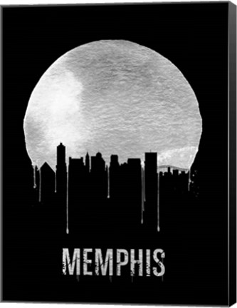 Framed Memphis Skyline Black Print