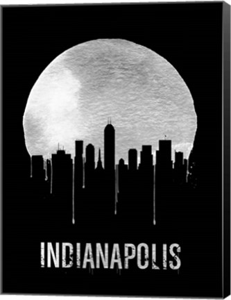 Framed Indianapolis Skyline Black Print