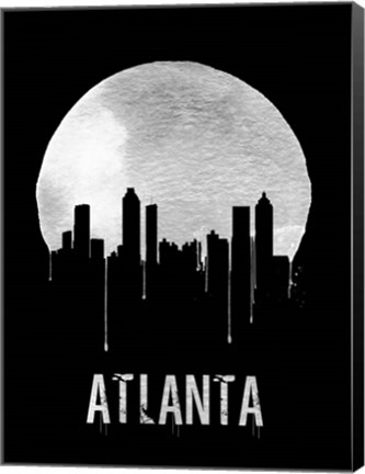 Framed Atlanta Skyline Black Print