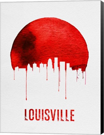 Framed Louisville Skyline Red Print