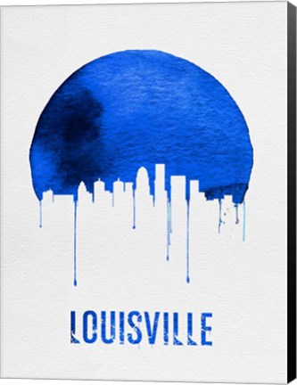 Framed Louisville Skyline Blue Print