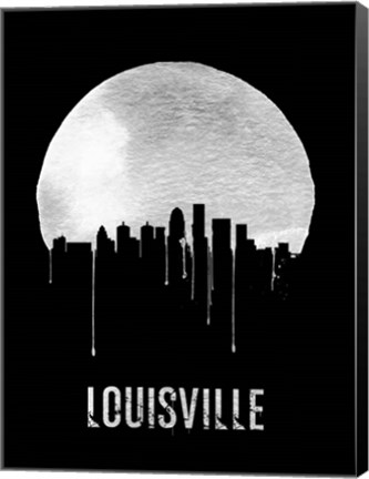Framed Louisville Skyline Black Print
