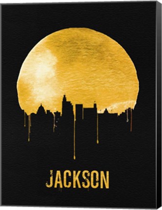 Framed Jackson Skyline Yellow Print