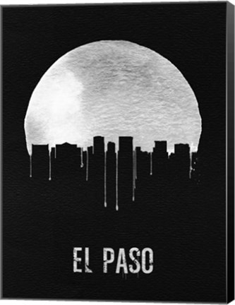 Framed El Paso Skyline Black Print