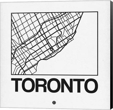 Framed White Map of Toronto Print