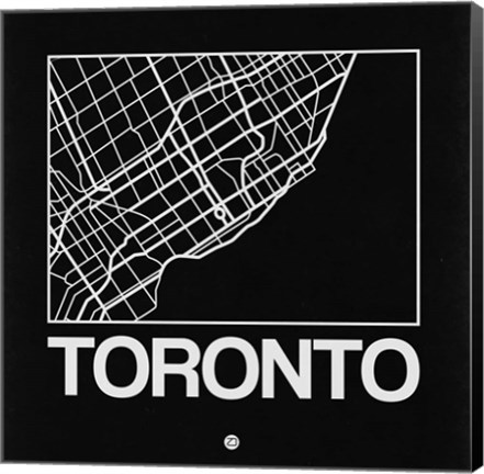 Framed Black Map of Toronto Print