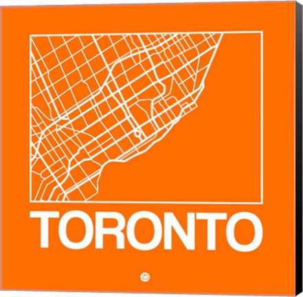 Framed Orange Map of Toronto Print