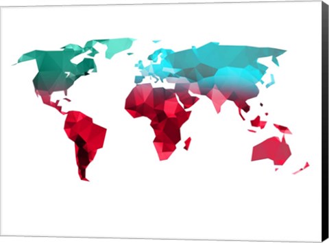 Framed Polygon World Map 1 Print