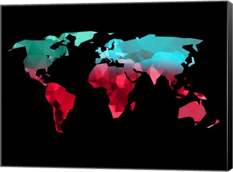 Framed Polygon World Map 2 Print