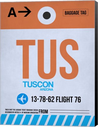 Framed TUS Tuscon Luggage Tag II Print