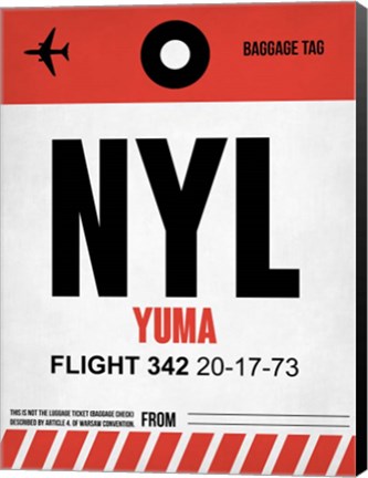 Framed NYL Yuma Luggage Tag I Print