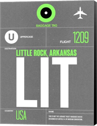 Framed LIT Little Rock Luggage Tag II Print
