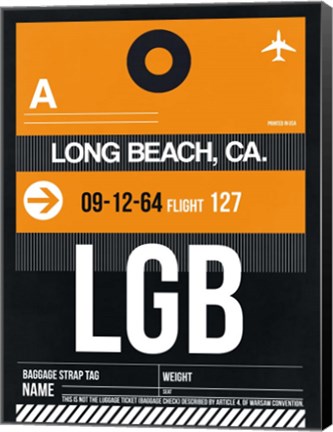 Framed LGB Long Beach Luggage Tag II Print