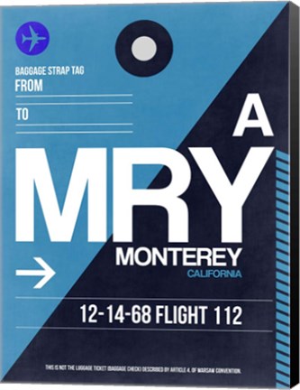 Framed MRY Monterey Luggage Tag II Print