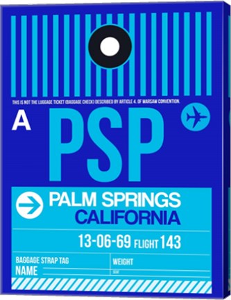 Framed PSP Palm Springs Luggage Tag II Print