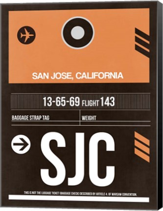 Framed SJC San Jose Luggage Tag II Print