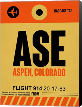 Framed ASE Aspen Luggage Tag I Print