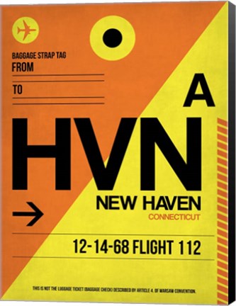 Framed HVN New Haven Luggage Tag I Print