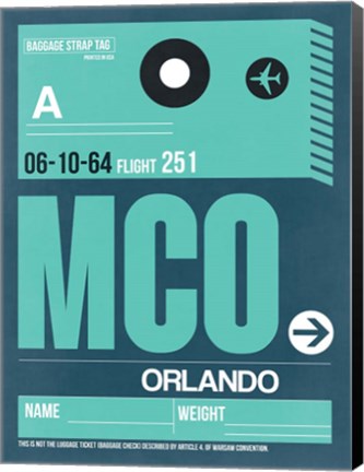 Framed MCO Orlando Luggage Tag II Print