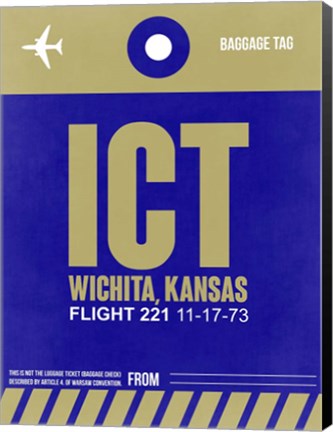 Framed ICT Wichita Luggage Tag II Print