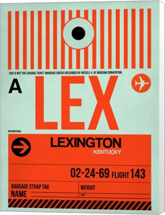 Framed LEX Lexington Luggage Tag I Print