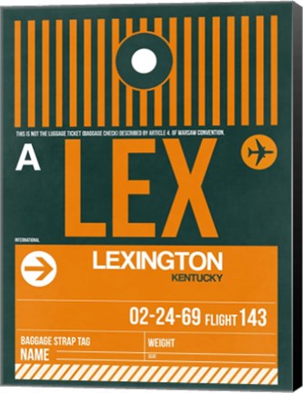 Framed LEX Lexington Luggage Tag II Print