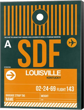 Framed SDF Louisville Luggage Tag I Print