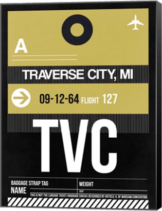 Framed TVC Traverse City Luggage Tag II Print