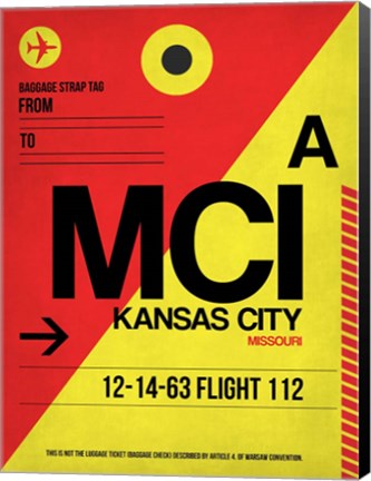 Framed MCI Kansas City Luggage tag I Print