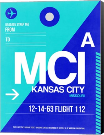 Framed MCI Kansas City Luggage tag I Print