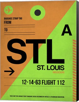 Framed STL St. Louis Luggage Tag I Print