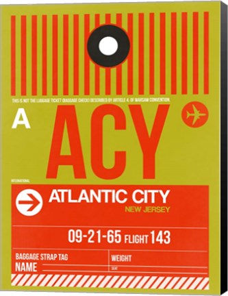 Framed ACY Atlantic City Luggage Tag I Print