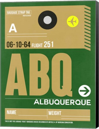 Framed ABQ Albuquerque Luggage Tag I Print