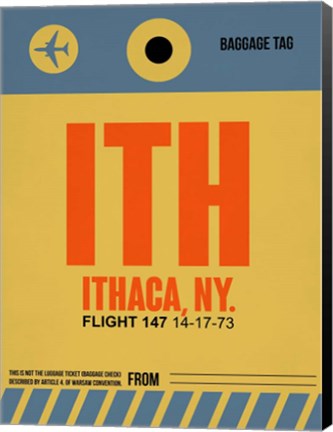 Framed ITH Ithaca Luggage Tag I Print