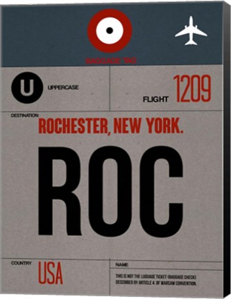 Framed ROC Rochester Luggage Tag I Print